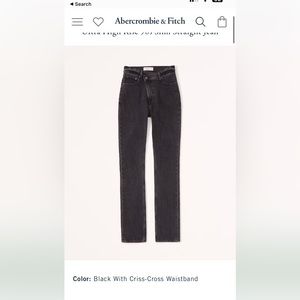 Abercrombie and Fitch 90s Slim straight ultra high rise black jeans